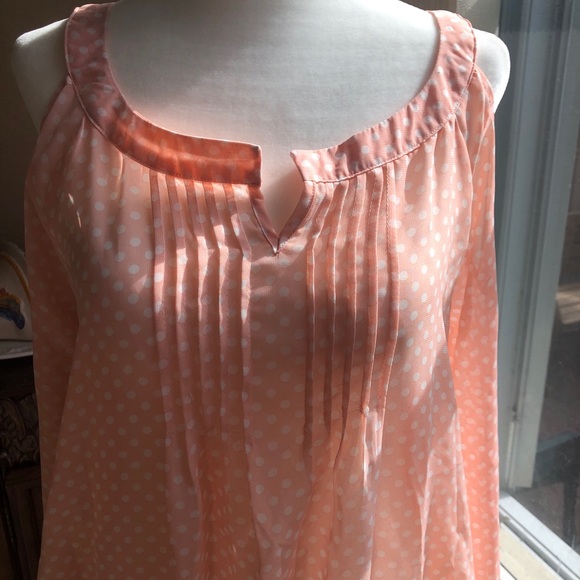 Pink polka-dot blouse| size M | New York & Company - Picture 2 of 6